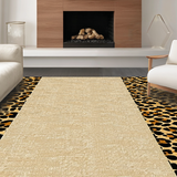 Ultra Soft Area Rug, Non Slip, Stain Resistant, Washable Area Rugs for Living Room, Bedroom, Sophisticated Neutral Leopard Theme(Beige)