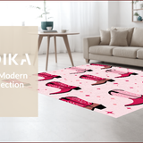Ultra Soft Area Rug, Non Slip, Stain Resistant, Washable Area Rugs for Living Room, Bedroom, Cowboy Boots Play Mat(Pink)