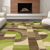 Elegant Curvilinear Motif(Green)