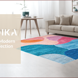 Ultra Soft Area Rug, Non Slip, Stain Resistant, Washable Area Rugs for Living Room, Bedroom, Abstract Pastel Nursery Playroom Non-Slip Rug(Pink)