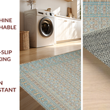 Transitional Blue Medallion Design(Beige)