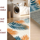 Ultra Soft Area Rug, Non Slip, Stain Resistant, Washable Area Rugs for Living Room, Bedroom, Rustic Coastal Palm Retreat(Orange)