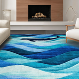 Ultra Soft Area Rug, Non Slip, Stain Resistant, Washable Area Rugs for Living Room, Bedroom, Fresh Aquatic Inspired Style(Blue)