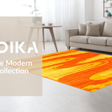 Ultra Soft Area Rug, Non Slip, Stain Resistant, Washable Area Rugs for Living Room, Bedroom, Bright Playful Shaded Color Splash(Orange)