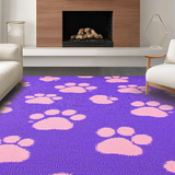 Ultra Soft Area Rug, Non Slip, Stain Resistant, Washable Area Rugs for Living Room, Bedroom, Joyful Cartoonish Animal Claw Pattern(Purple)