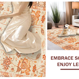 Ultra Soft Area Rug, Non Slip, Stain Resistant, Washable Area Rugs for Living Room, Bedroom, Charming Boho-Inspired Plaid Design(Beige)