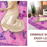 Ultra Soft Area Rug, Non Slip, Stain Resistant, Washable Area Rugs for Living Room, Bedroom, Whimsical Pink Butterfly Delight(Pink)
