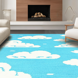 Ultra Soft Area Rug, Non Slip, Stain Resistant, Washable Area Rugs for Living Room, Bedroom, Vibrant Sky Blue Aesthetic(Blue)