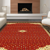 Ultra Soft Area Rug, Non Slip, Stain Resistant, Washable Area Rugs for Living Room, Bedroom, Timeless Earthy Floral Elements(Red)