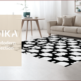 Ultra Soft Area Rug, Non Slip, Stain Resistant, Washable Area Rugs for Living Room, Bedroom, Contemporary Animal Print Yoga Runner(Black)