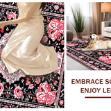Whimsical Patterned Floral Scene(Black)