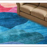 Ultra Soft Area Rug, Non Slip, Stain Resistant, Washable Area Rugs for Living Room, Bedroom, Handmade Abstract Pink Blue Living Room Rug(Blue)