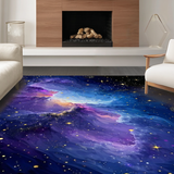 Ultra Soft Area Rug, Non Slip, Stain Resistant, Washable Area Rugs for Living Room, Bedroom, Galactic Starry Dreamlike Pattern(Purple)