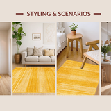 Ultra Soft Area Rug, Non Slip, Stain Resistant, Washable Area Rugs for Living Room, Bedroom, Sleek Casual Shaggy Essence(Yellow)