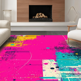 Ultra Soft Area Rug, Non Slip, Stain Resistant, Washable Area Rugs for Living Room, Bedroom, Eclectic Geometric Color Pop(Pink)