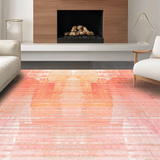 Ultra Soft Area Rug, Non Slip, Stain Resistant, Washable Area Rugs for Living Room, Bedroom, Sunrise Blush Rug: Modern Ombre, Geometric Elegance(Orange)