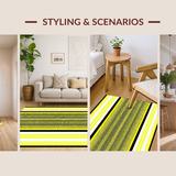 Ultra Soft Area Rug, Non Slip, Stain Resistant, Washable Area Rugs for Living Room, Bedroom, Vibrant Abstract Pattern Statement(Yellow)