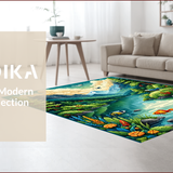 Ultra Soft Area Rug, Non Slip, Stain Resistant, Washable Area Rugs for Living Room, Bedroom, Multi-Color Outdoor Inspired Stain-Resistant Rug(Green)