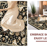 Dramatic Black and Gold Floral Fusion(Black)