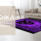 Ultra Soft Area Rug, Non Slip, Stain Resistant, Washable Area Rugs for Living Room, Bedroom, Gothic Cat Skull Aesthetic(Purple)