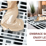 Ultra Soft Area Rug, Non Slip, Stain Resistant, Washable Area Rugs for Living Room, Bedroom, Bold Contemporary Patterned Statement(Gray)