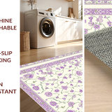 Ultra Soft Area Rug, Non Slip, Stain Resistant, Washable Area Rugs for Living Room, Bedroom, Lush Springtime Blossom Appeal(White)