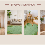 Ultra Soft Area Rug, Non Slip, Stain Resistant, Washable Area Rugs for Living Room, Bedroom, Monstera Leaf Tropical(Green)