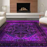 Ultra Soft Area Rug, Non Slip, Stain Resistant, Washable Area Rugs for Living Room, Bedroom, Energetic Pink and Black Theme(Purple)