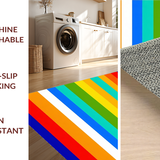 Ultra Soft Area Rug, Non Slip, Stain Resistant, Washable Area Rugs for Living Room, Bedroom, Playful Colorful Striped Arrangement(Red)
