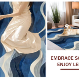 Chic Minimalist Fluid Line Composition(Blue)