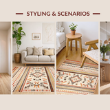 Ultra Soft Area Rug, Non Slip, Stain Resistant, Washable Area Rugs for Living Room, Bedroom, Dynamic Organic Patterned Surface(Orange)