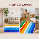 Ultra Soft Area Rug, Non Slip, Stain Resistant, Washable Area Rugs for Living Room, Bedroom, Charming Playful Color Splash(Red)
