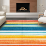 Ultra Soft Area Rug, Non Slip, Stain Resistant, Washable Area Rugs for Living Room, Bedroom, Bold Teal and Orange Swirl(Orange)