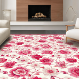 Ultra Soft Area Rug, Non Slip, Stain Resistant, Washable Area Rugs for Living Room, Bedroom, Soft Earthy Floral Accents(White)