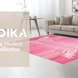 Ultra Soft Area Rug, Non Slip, Stain Resistant, Washable Area Rugs for Living Room, Bedroom, Unique Soft Pink Striped Theme(Pink)