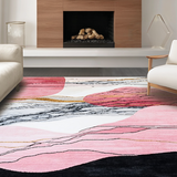 Ultra Soft Area Rug, Non Slip, Stain Resistant, Washable Area Rugs for Living Room, Bedroom, Chic Geometric Soft Surface(Pink)