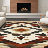 Ultra Soft Area Rug, Non Slip, Stain Resistant, Washable Area Rugs for Living Room, Bedroom, Rustic Southwestern Pattern Fusion(Beige)