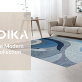 Ultra Soft Area Rug, Non Slip, Stain Resistant, Washable Area Rugs for Living Room, Bedroom, Serene Abstract Watercolor Motif(Blue)