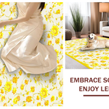 Ultra Soft Area Rug, Non Slip, Stain Resistant, Washable Area Rugs for Living Room, Bedroom, Delightful Petal Inspired Design(Yellow)