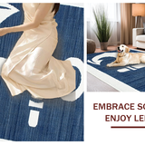 Ultra Soft Area Rug, Non Slip, Stain Resistant, Washable Area Rugs for Living Room, Bedroom, Modern Abstract Ocean Motif(Blue)