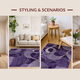 Ultra Soft Area Rug, Non Slip, Stain Resistant, Washable Area Rugs for Living Room, Bedroom, Artistic Contemporary Soft Surface(Purple)