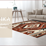 Ultra Soft Area Rug, Non Slip, Stain Resistant, Washable Area Rugs for Living Room, Bedroom, Elegant Ethnic Ogee Design(Brown)