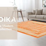 Ultra Soft Area Rug, Non Slip, Stain Resistant, Washable Area Rugs for Living Room, Bedroom, Transitional Soft-Toned Trellis Design(Orange)