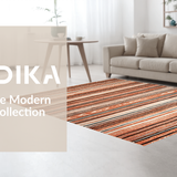 Ultra Soft Area Rug, Non Slip, Stain Resistant, Washable Area Rugs for Living Room, Bedroom, Rustic Geometric Earth Tone Elegance(Orange)
