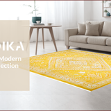 Ultra Soft Area Rug, Non Slip, Stain Resistant, Washable Area Rugs for Living Room, Bedroom, Chic Floral Transitional Elegance(Yellow)