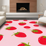 Ultra Soft Area Rug, Non Slip, Stain Resistant, Washable Area Rugs for Living Room, Bedroom, Playful Pink Strawberry Aesthetic(Pink)