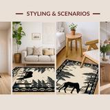 Ultra Soft Area Rug, Non Slip, Stain Resistant, Washable Area Rugs for Living Room, Bedroom, Modern Artistic Zebra-Inspired Look(Beige)
