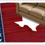 Ultra Soft Area Rug, Non Slip, Stain Resistant, Washable Area Rugs for Living Room, Bedroom, Cozy Textured Texas Home Emblem(Red)