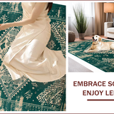 Ultra Soft Area Rug, Non Slip, Stain Resistant, Washable Area Rugs for Living Room, Bedroom, Chic Floral Green Medley(Green)
