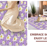 Ultra Soft Area Rug, Non Slip, Stain Resistant, Washable Area Rugs for Living Room, Bedroom, Cute Lavender Blooming Style(Purple)